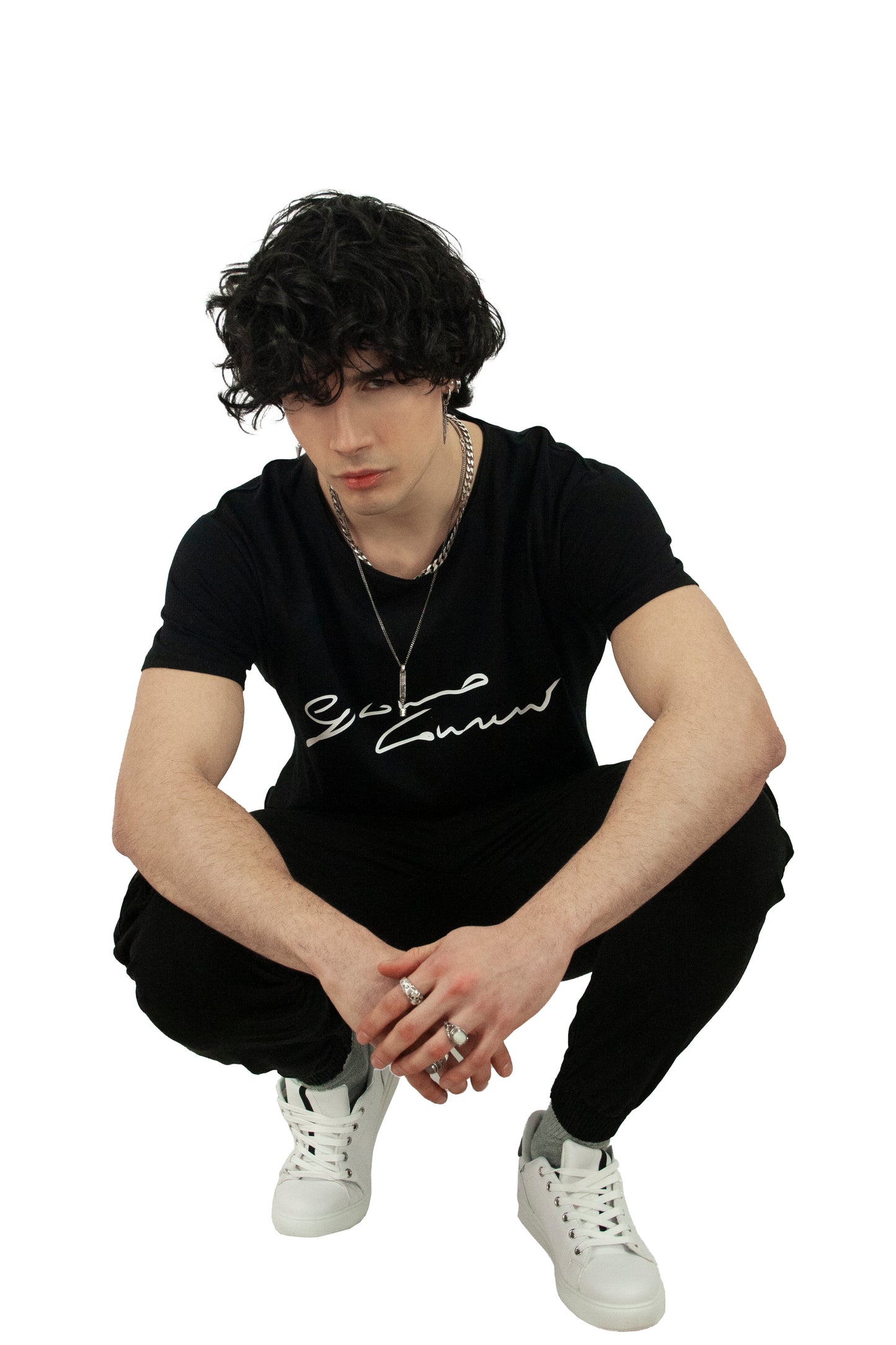 Maglietta a maniche corte Elegant da Uomo Nera