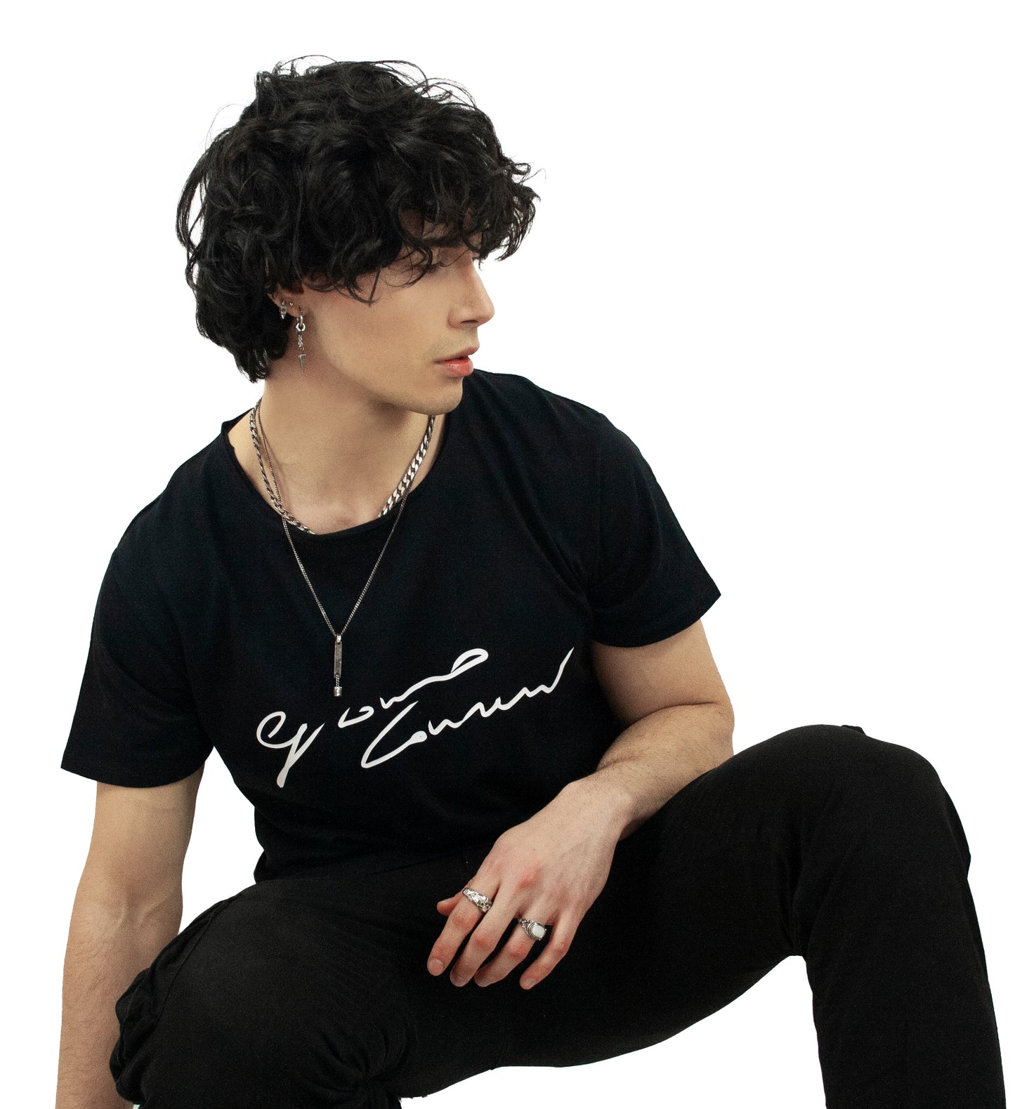 Maglietta a maniche corte Elegant da Uomo Nera