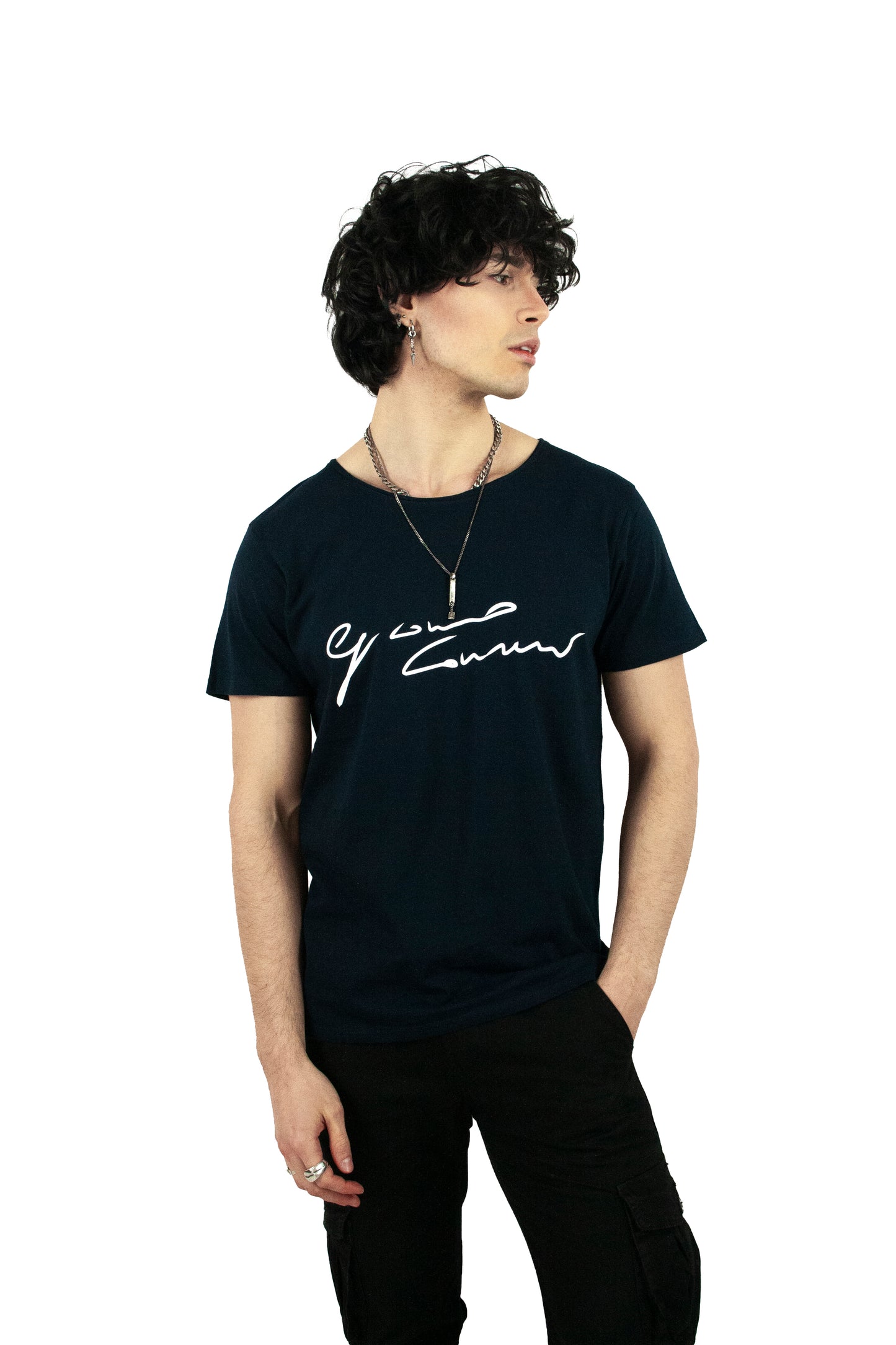 Short-sleeved T-Shirt Elegant for Men Blue
