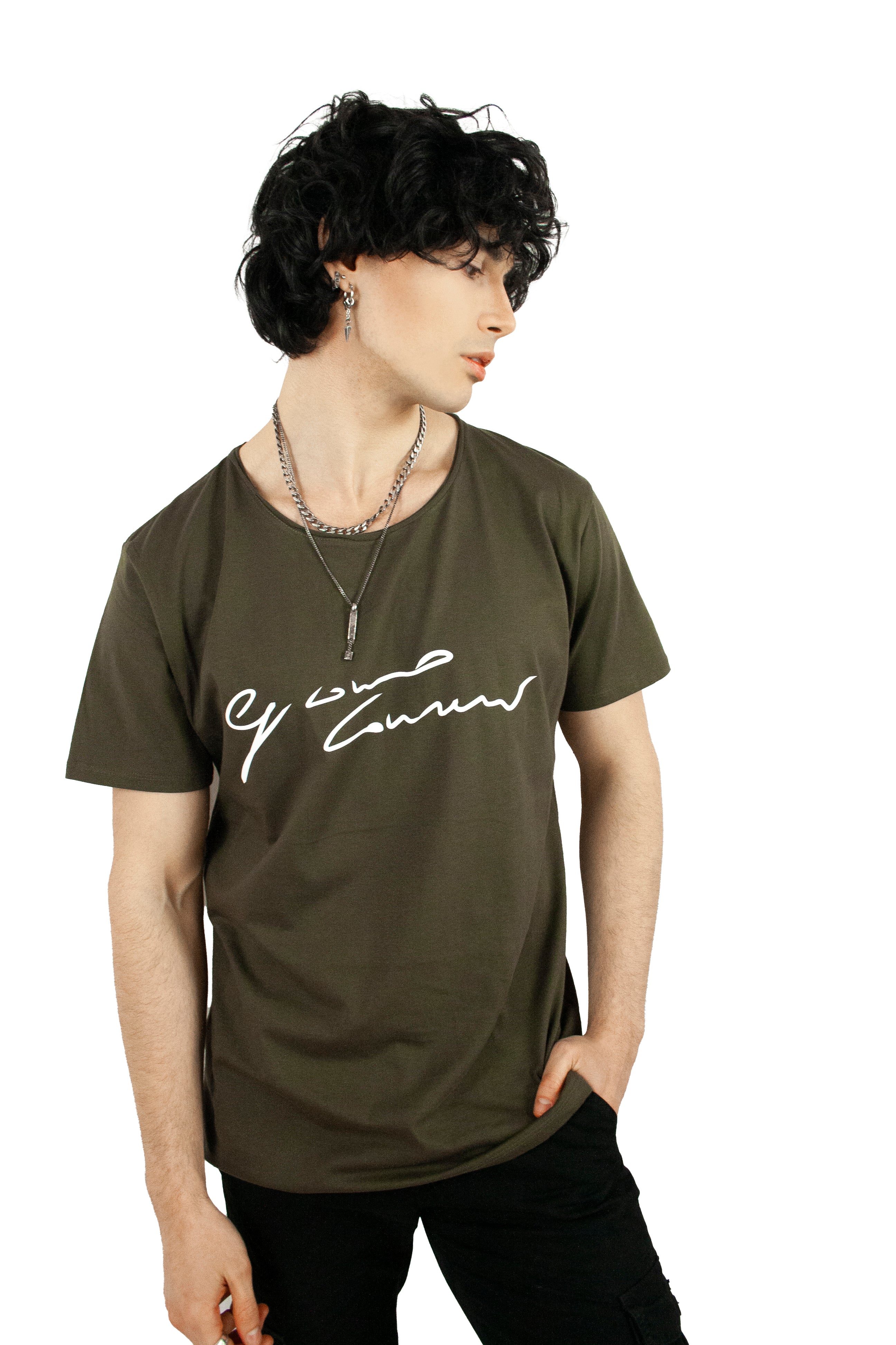 Elegant short-sleeved T-shirt for men in green