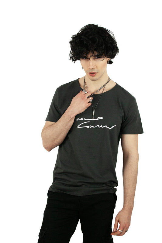 Gray Men's Elegant Short Sleeve T-Shirt